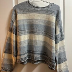 Striped blue and Cream Women's Sweater